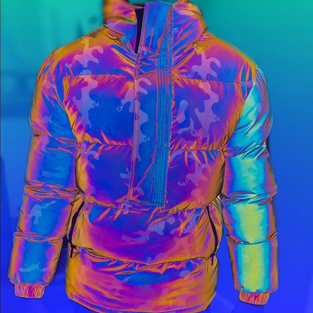 Camo Reflective Puffer Jacket
